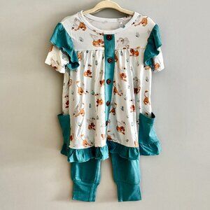 Laree and Co. Griffin Bamboo Short Sleeve Peplum and Legging Set NWT 4T